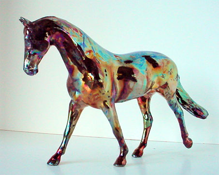 Show Horse Gallery - Art of Fire Fine Art Raku Horse Sculpture by Lakeshore Collection